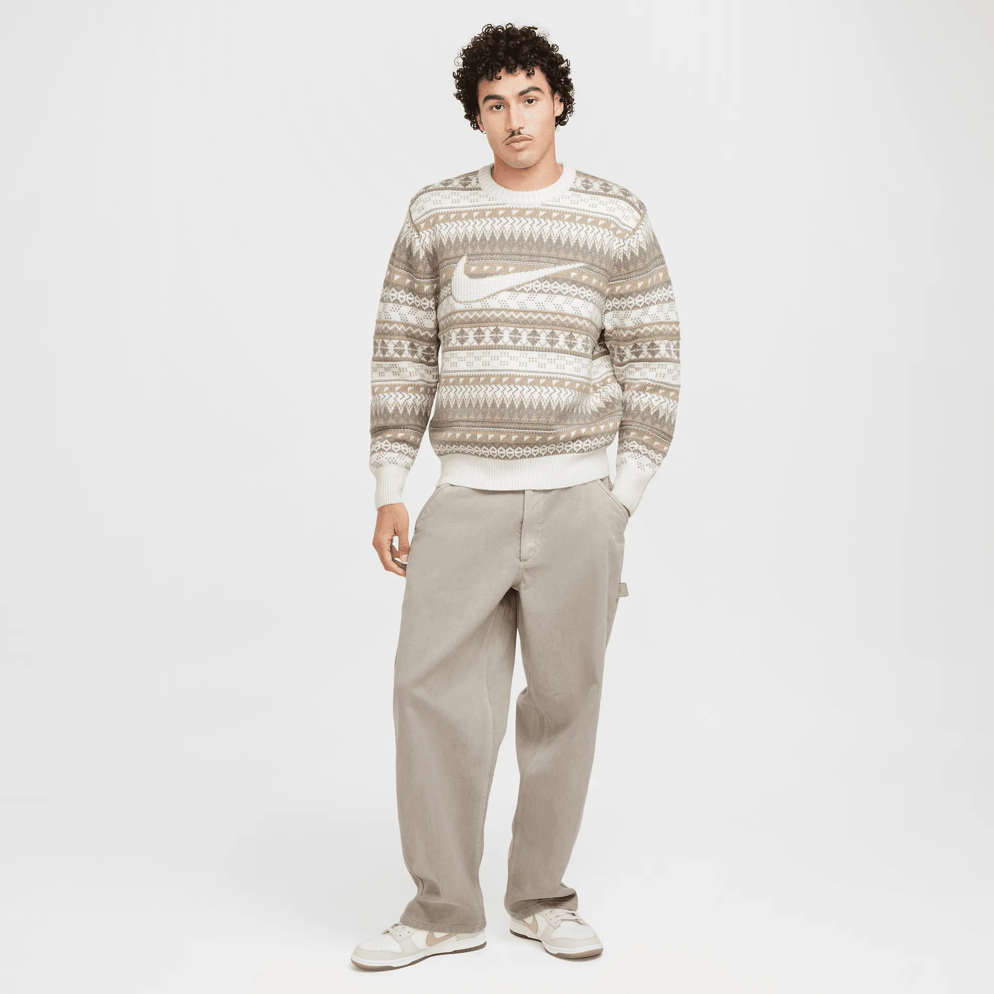 NIKE LIFE FAIR ASLE SWOOSH SWEATER- LIGHT OREWOOD BROWN/ SAIL sold by Lapstone & Hammer product image thumbnail 2