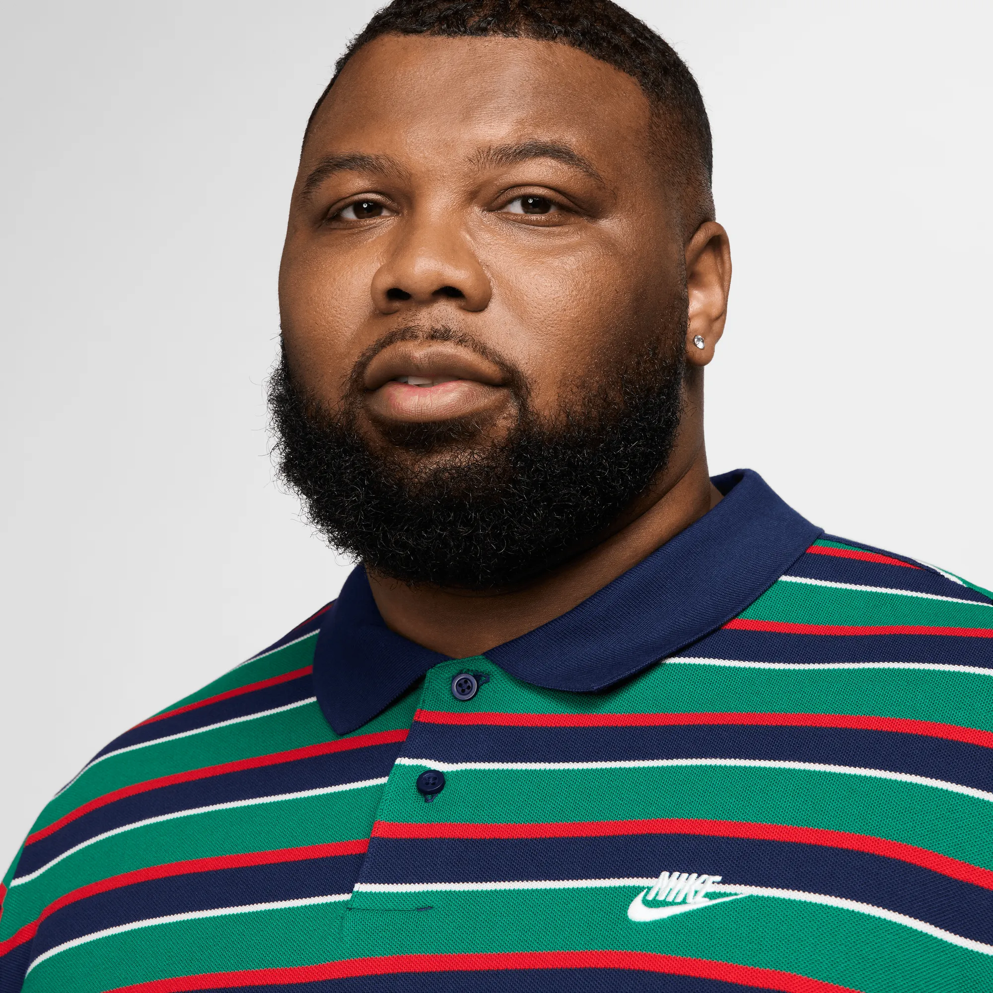 CLUB STRIPED POLO SHIRT- GREEN / NAVY / RED sold by Lapstone & Hammer product image thumbnail 5