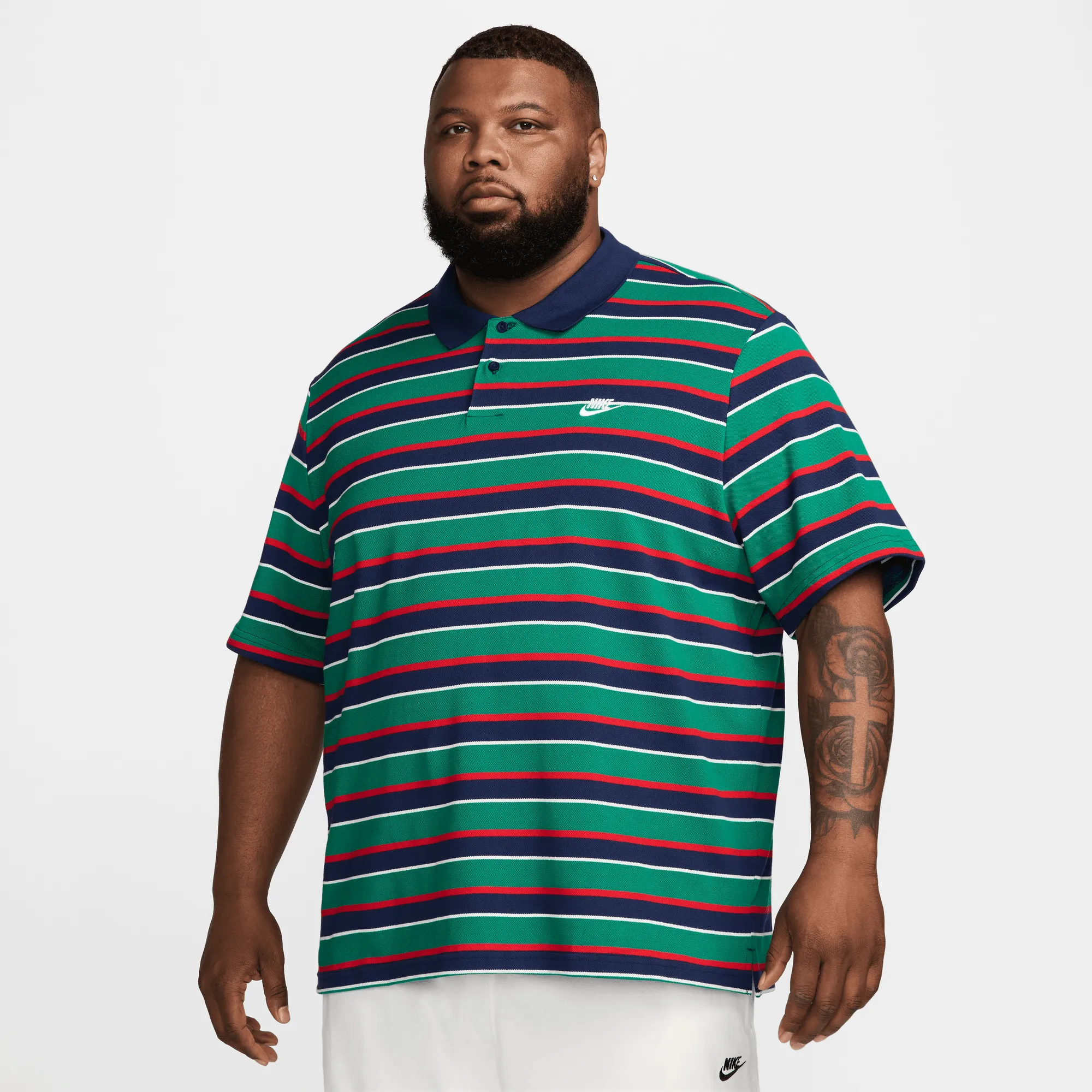 CLUB STRIPED POLO SHIRT- GREEN / NAVY / RED sold by Lapstone & Hammer