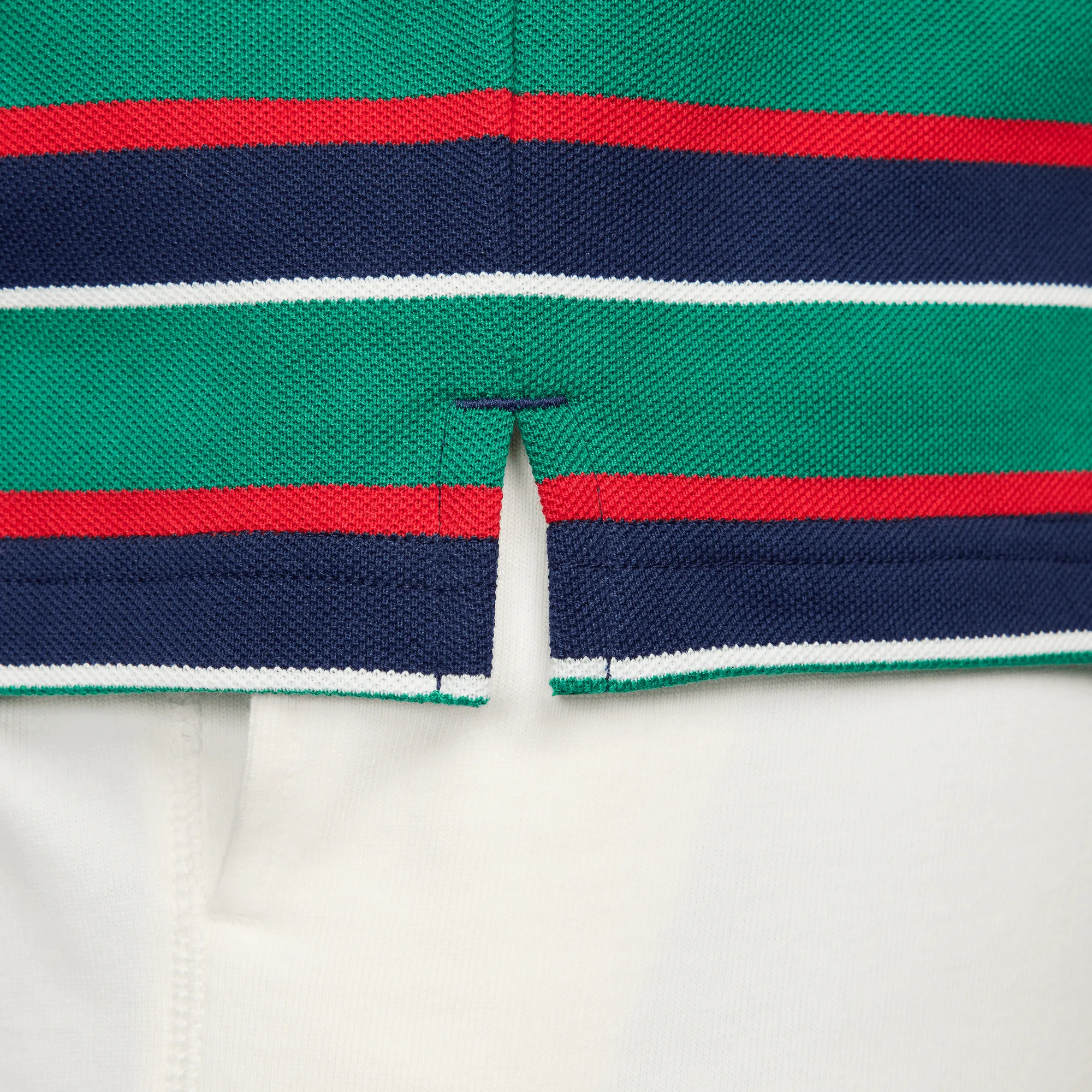 CLUB STRIPED POLO SHIRT- GREEN / NAVY / RED sold by Lapstone & Hammer product image thumbnail 3
