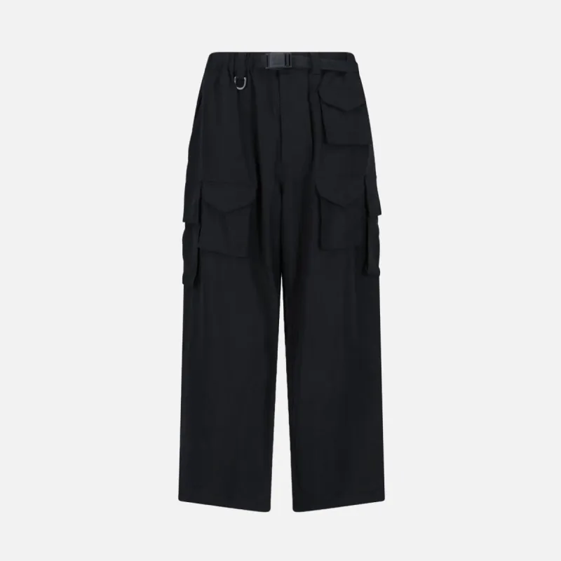 WASHED TWILL CARGO TROUSERS - BLACK sold by Lapstone & Hammer