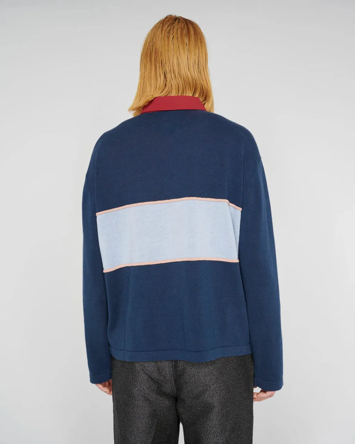 LIFTED STRIPE LONG SLEEVE RUGBY - NAVY MULTI sold by Lapstone & Hammer product image thumbnail 4