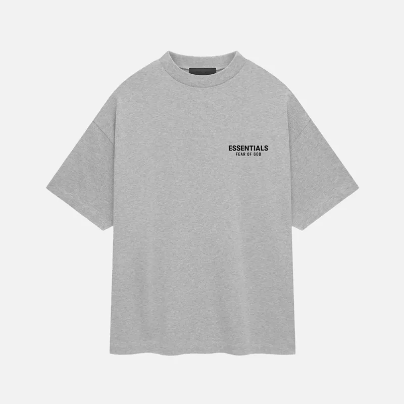 ESSENTIALS JERSEY CREWNECK T-SHIRT - LIGHT HEATHER GREY sold by Lapstone & Hammer