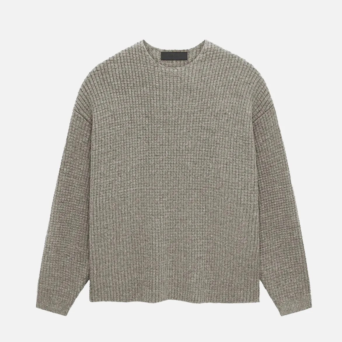 ESSENTIALS HEAVY WAFFLE CREWNECK SWEATER - HEATHER GREY sold by Lapstone & Hammer