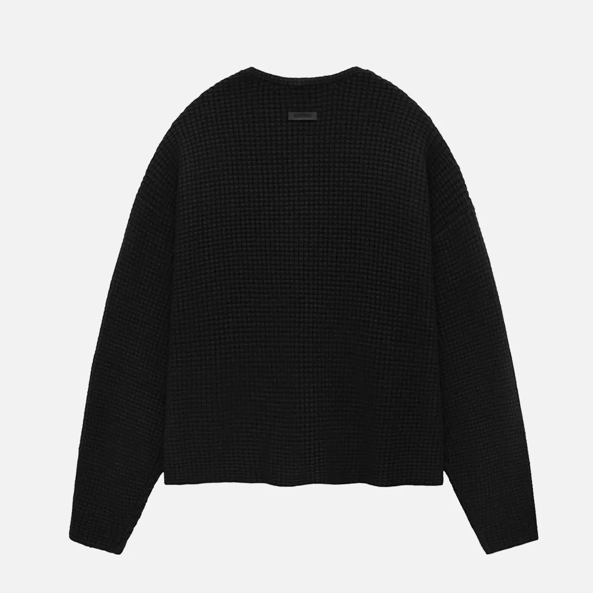 ESSENTIALS HEAVY WAFFLE CARDIGAN - BLACK sold by Lapstone & Hammer product image thumbnail 2