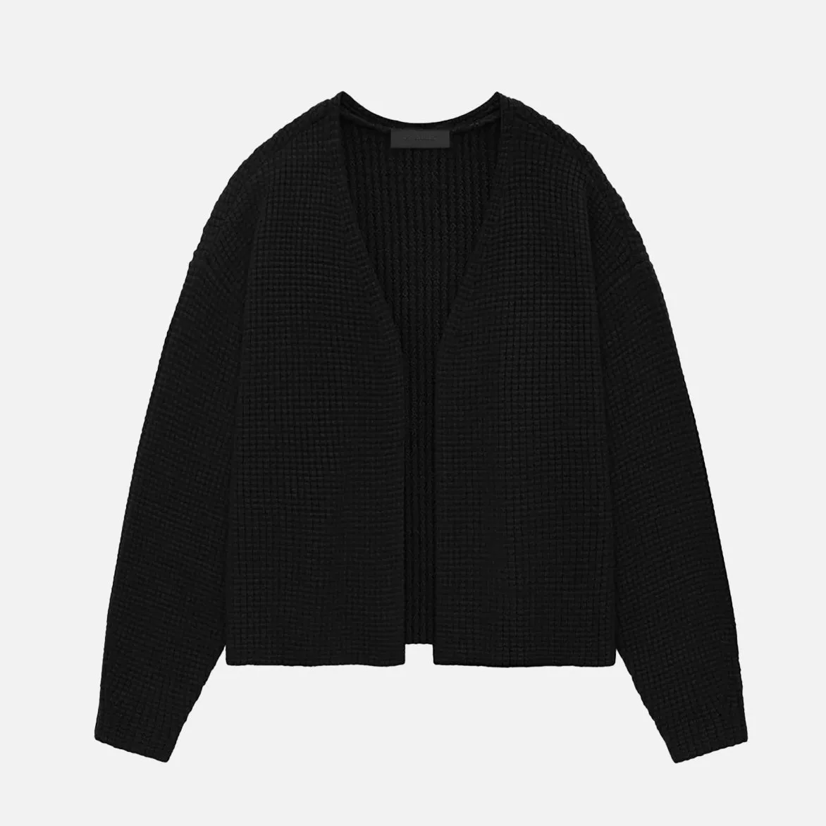 ESSENTIALS HEAVY WAFFLE CARDIGAN - BLACK sold by Lapstone & Hammer