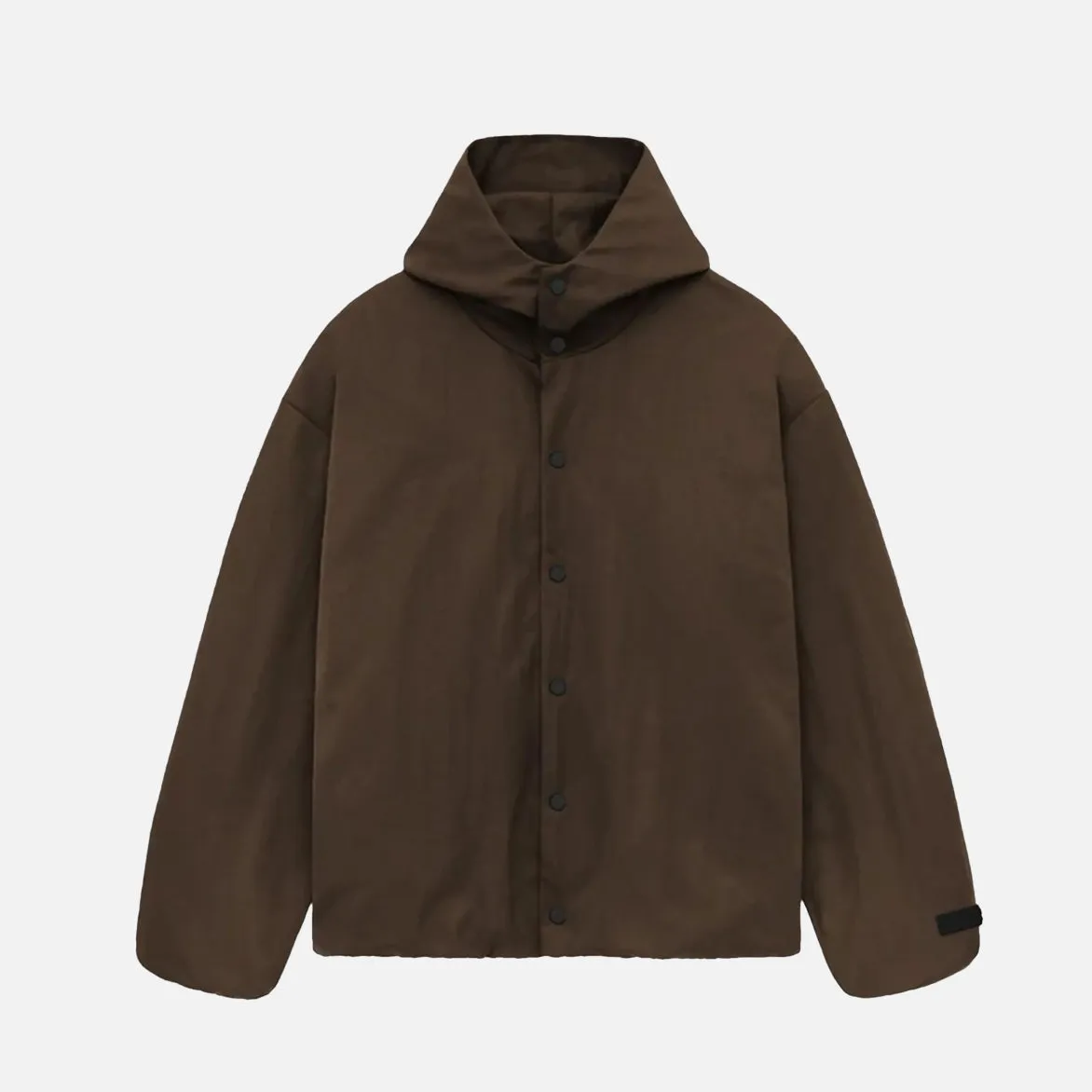 ESSENTIALS TEXTURED NYLON HOODED COACHES JACKET - BROWN sold by Lapstone & Hammer