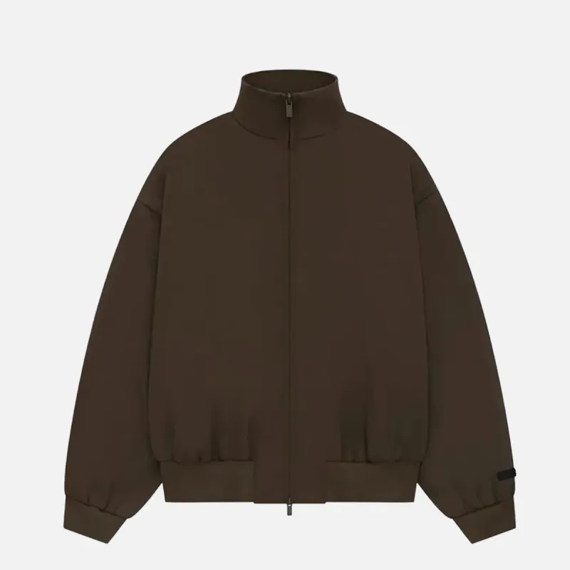 ESSENTIALS BONDED NYLON BOMBER JACKET - BROWN sold by Lapstone & Hammer