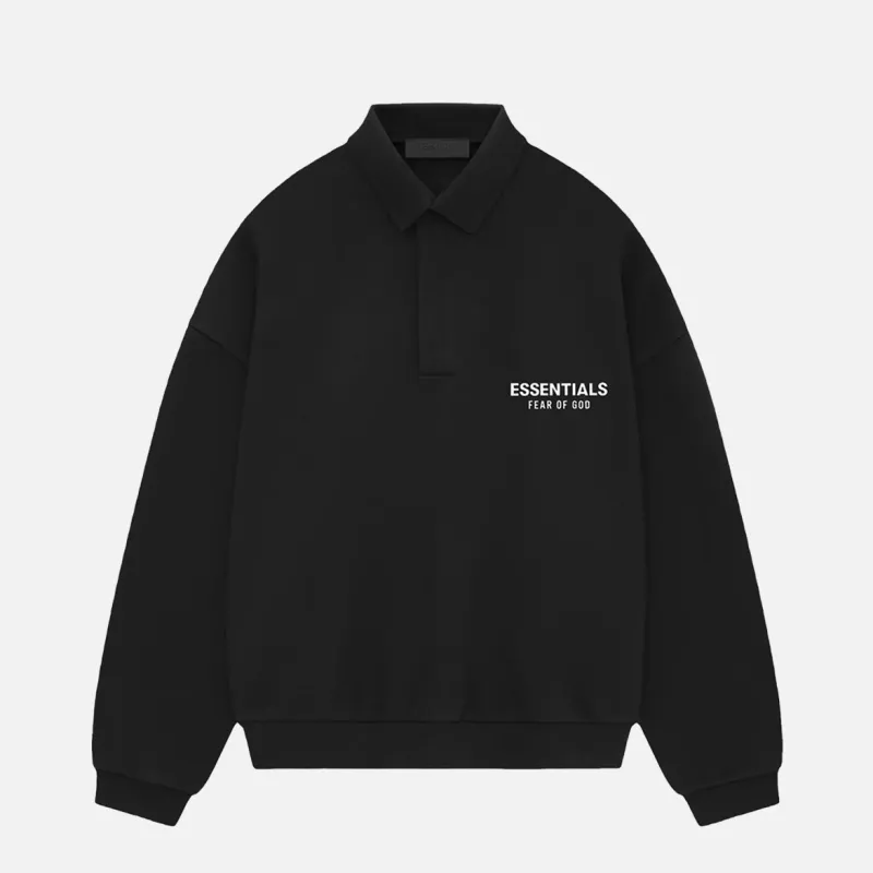 ESSENTIALS FLEECE POLO - BLACK sold by Lapstone & Hammer