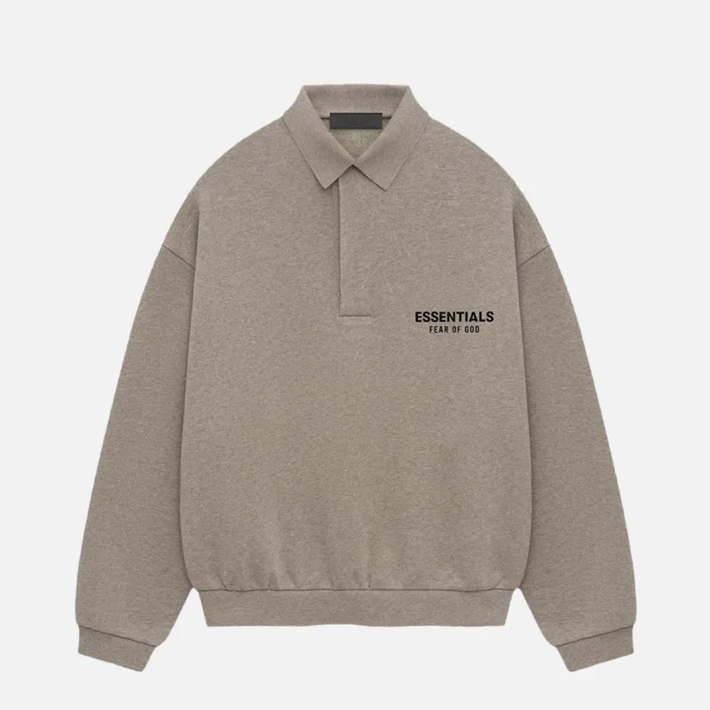 ESSENTIALS FLEECE POLO - HEATHER GREY sold by Lapstone & Hammer
