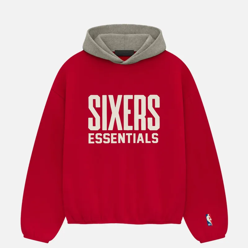 ESSENTIALS SIXERS HOODIE - RED sold by Lapstone & Hammer