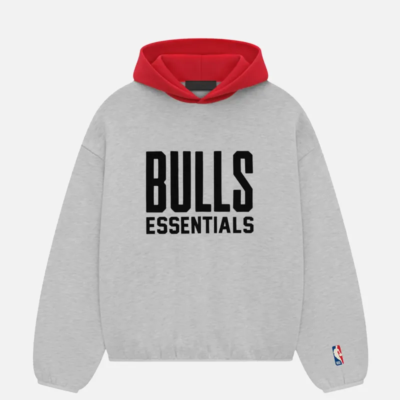 ESSENTIALS BULLS HOODIE - LIGHT HEATHER sold by Lapstone & Hammer
