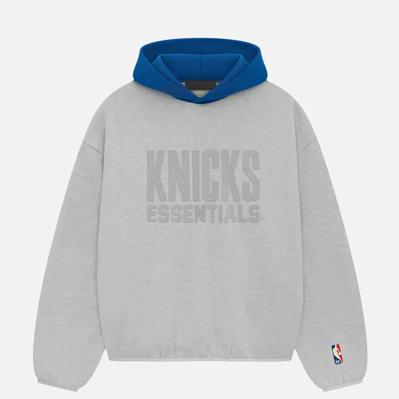 ESSENTIALS KNICKS HOODIE - LIGHT HEATHER sold by Lapstone & Hammer