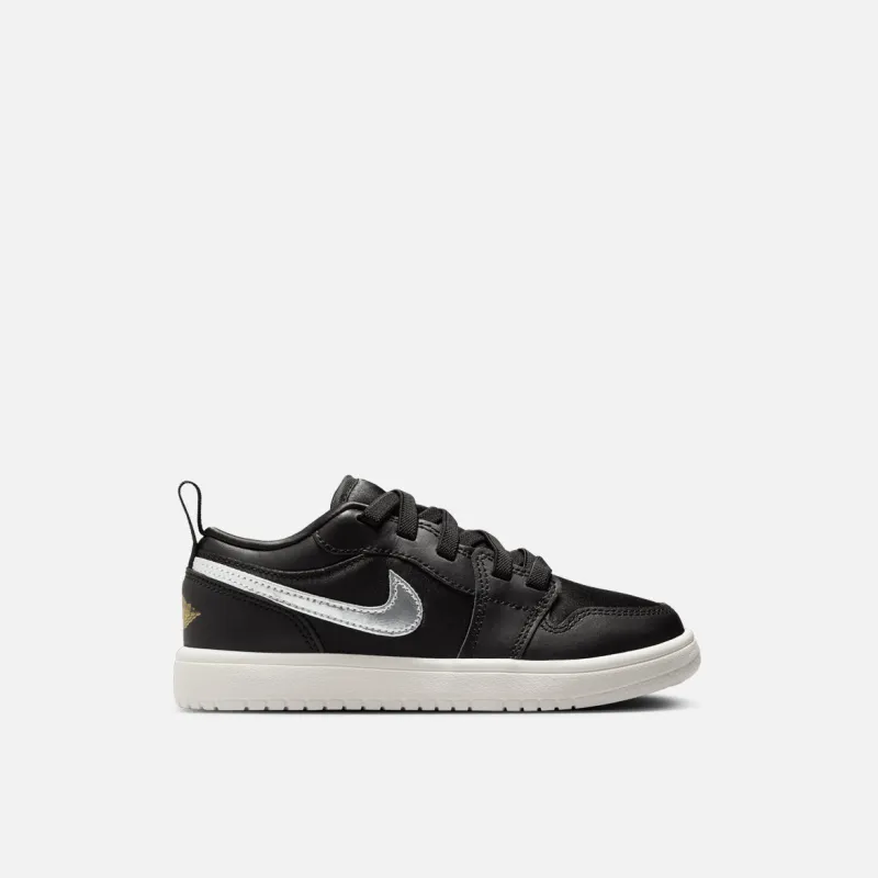 JORDAN 1 LOW ALT SE (PS) - BLACK / SILVER METALLIC / METALLIC GOLD sold by Lapstone & Hammer
