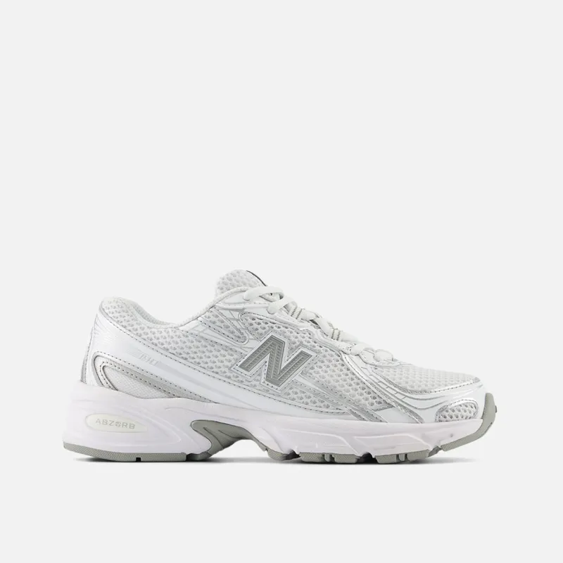 740 BUNGEE LACE (GS) - WHITE / SILVER METALLIC sold by Lapstone & Hammer