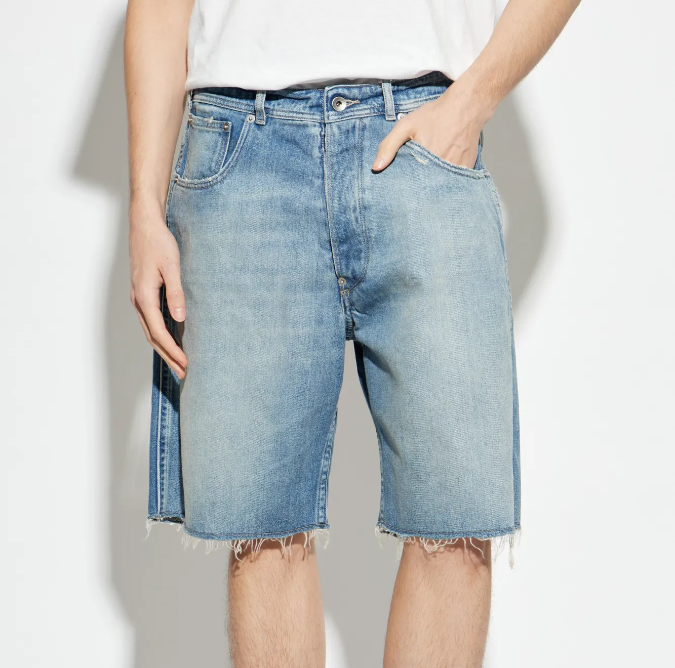 DENIM CUT-OFF SHORTS - LIGHT BLUE sold by Lapstone & Hammer product image thumbnail 2