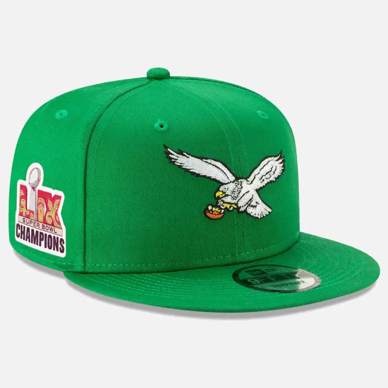 EAGLES SUPER BOWL CHAMPION RETRO LOGO 9FIFTY SNAPBACK HAT - KELLY GREEN sold by Lapstone & Hammer