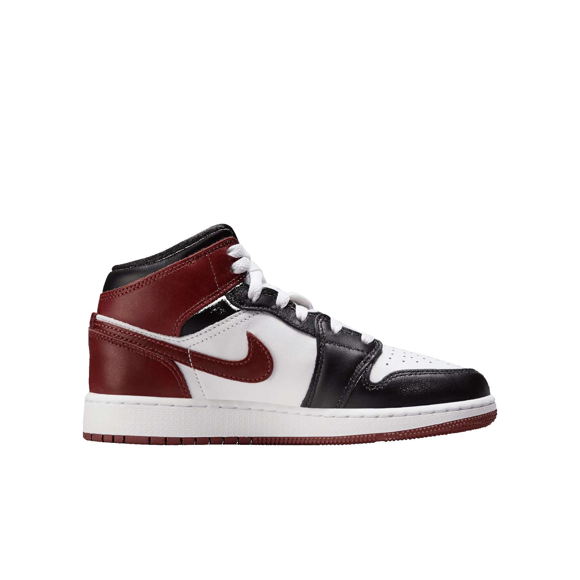 AIR JORDAN 1 MID SE (GS) - WHITE / DARK PONY / BLACK sold by Lapstone & Hammer product image thumbnail 3