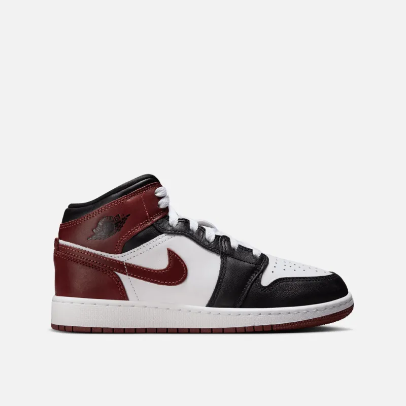AIR JORDAN 1 MID SE (GS) - WHITE / DARK PONY / BLACK sold by Lapstone & Hammer