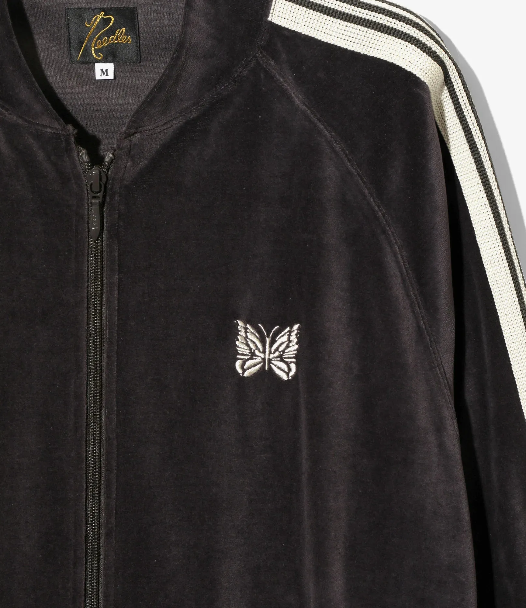 RIB COLLAR TRACK JACKET VELOUR - CHARCOAL sold by Lapstone & Hammer product image thumbnail 3