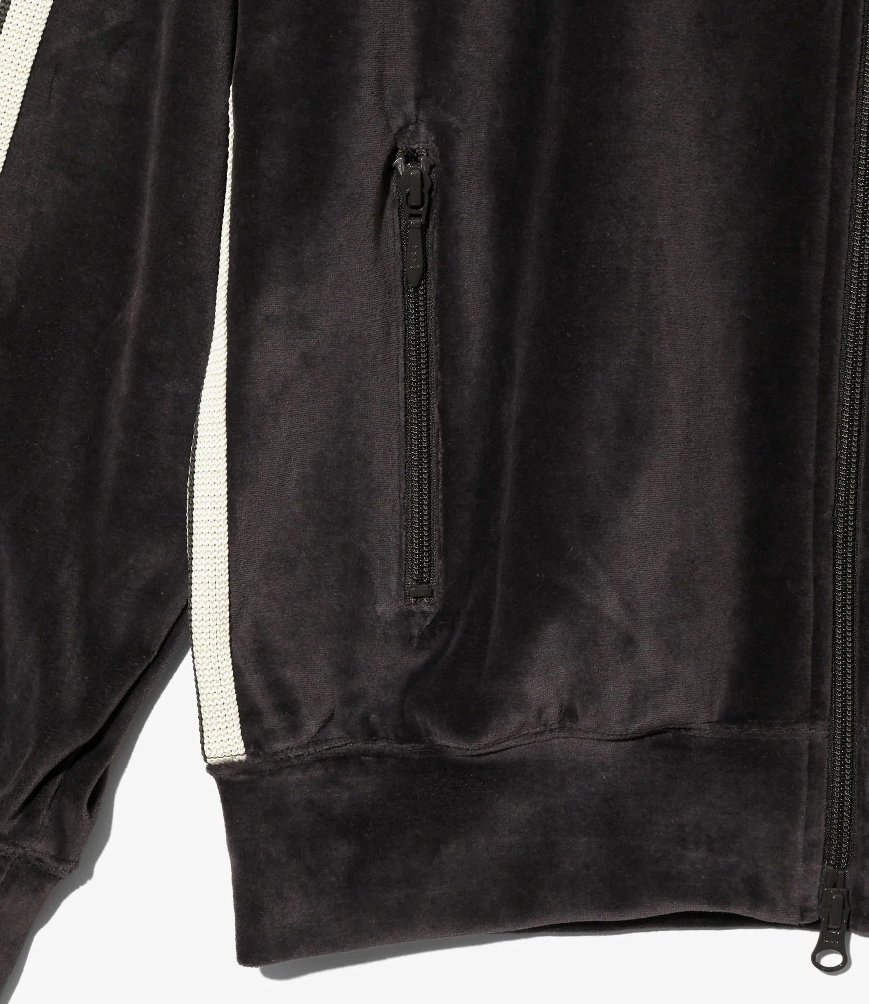 RIB COLLAR TRACK JACKET VELOUR - CHARCOAL sold by Lapstone & Hammer product image thumbnail 5