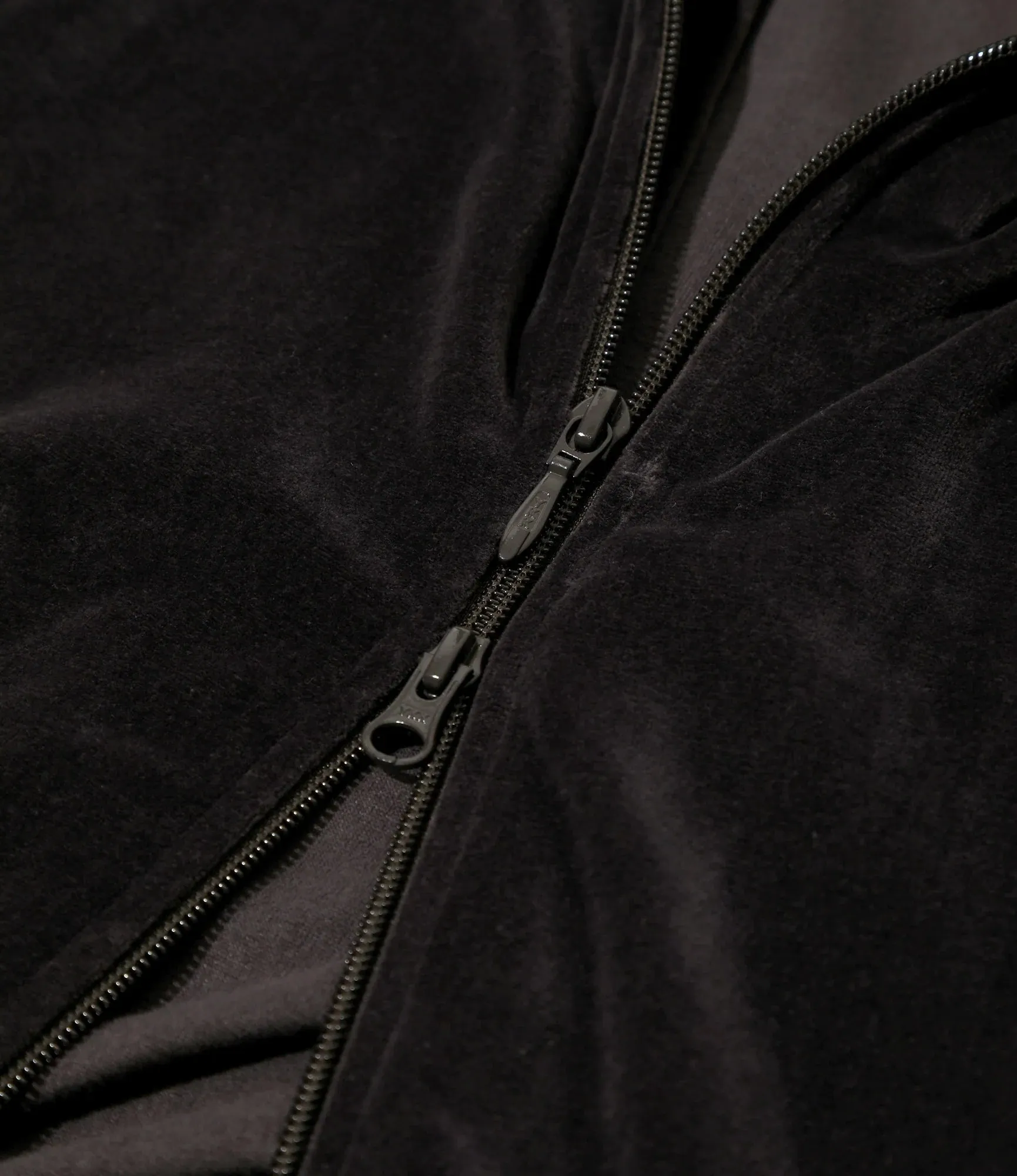RIB COLLAR TRACK JACKET VELOUR - CHARCOAL sold by Lapstone & Hammer product image thumbnail 4