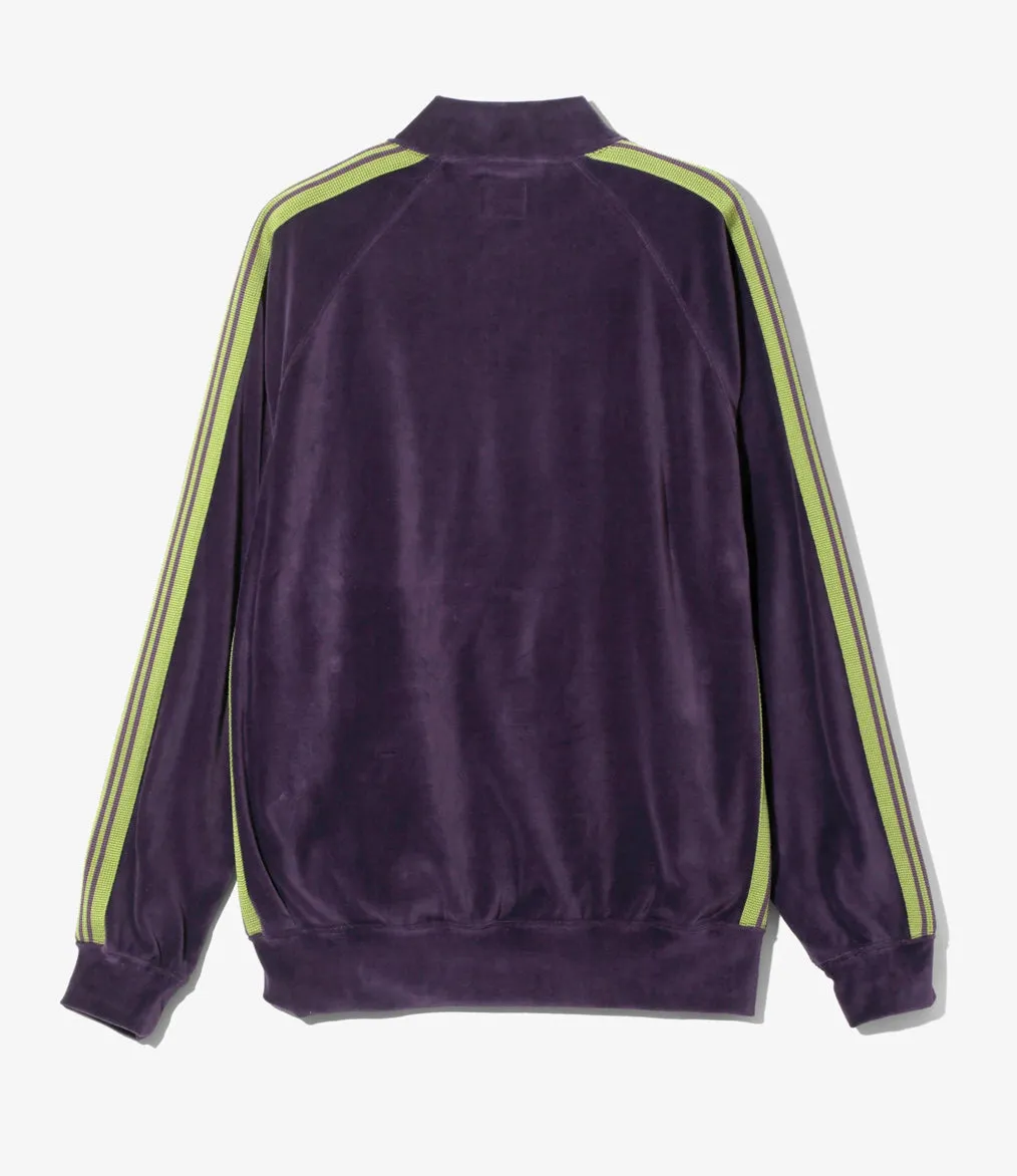 RIB COLLAR TRACK JACKET VELOUR - PURPLE sold by Lapstone & Hammer product image thumbnail 2