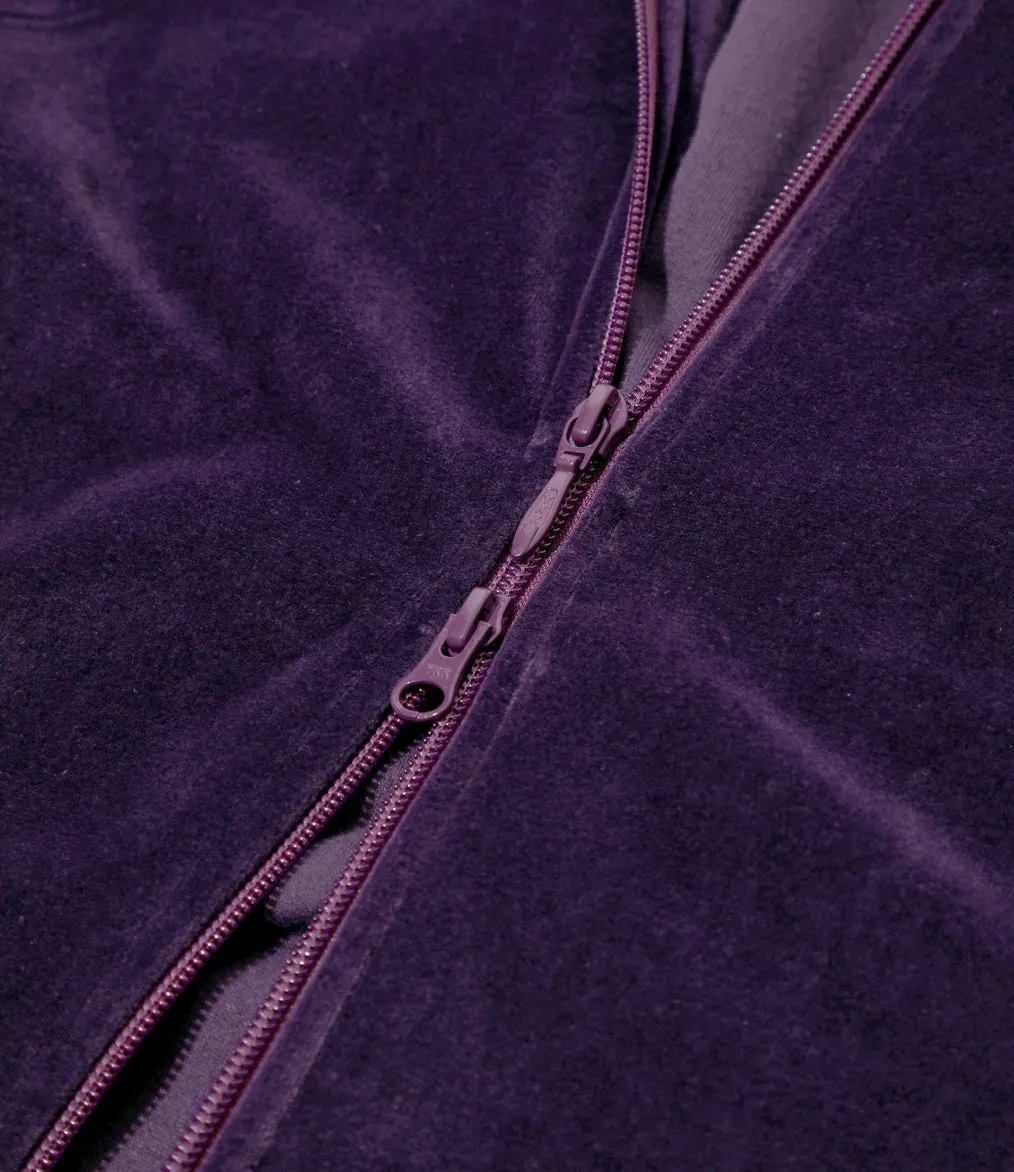RIB COLLAR TRACK JACKET VELOUR - PURPLE sold by Lapstone & Hammer product image thumbnail 5