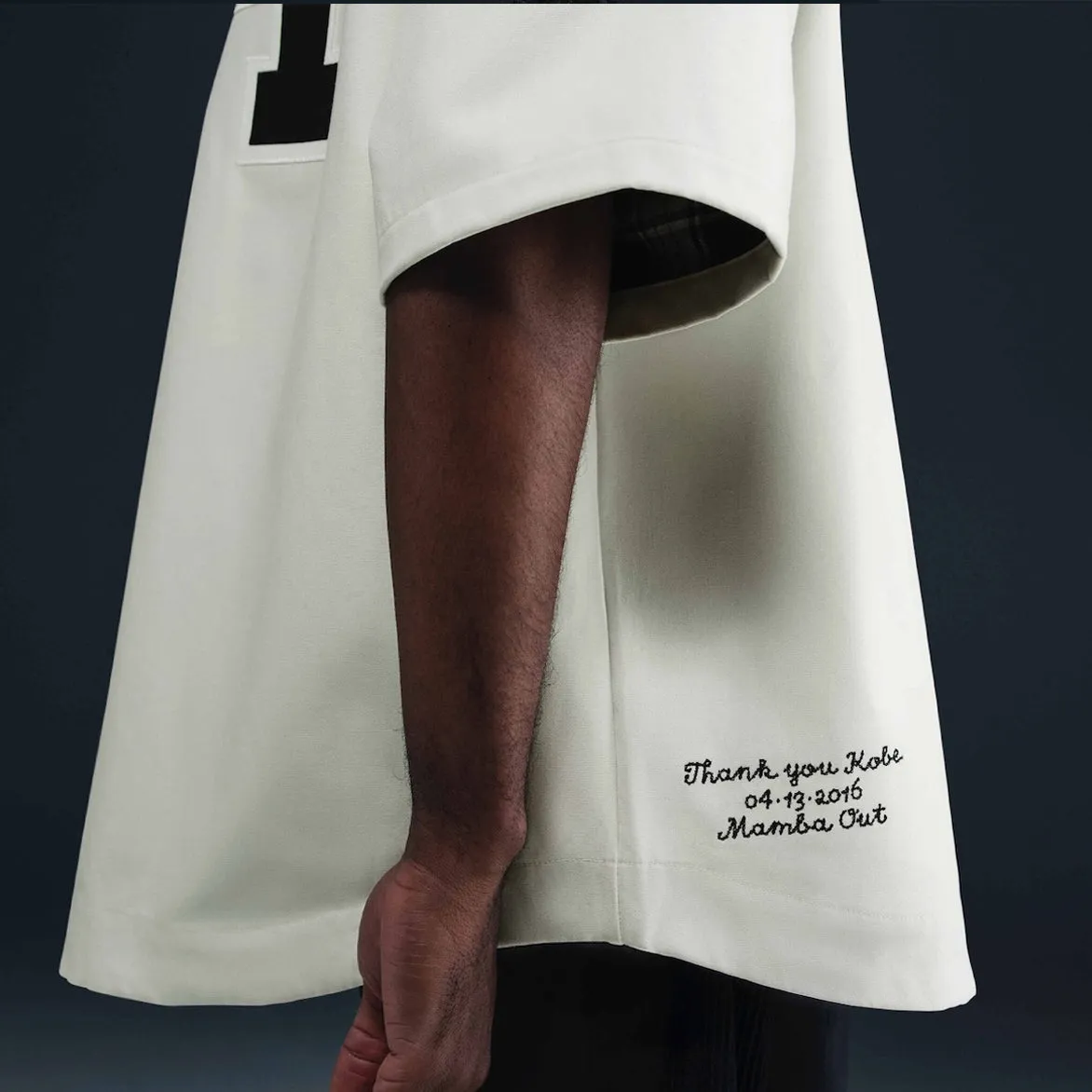 KOBE DETAILS BASEBALL JERSEY - WHITE / BLACK sold by Lapstone & Hammer product image thumbnail 3