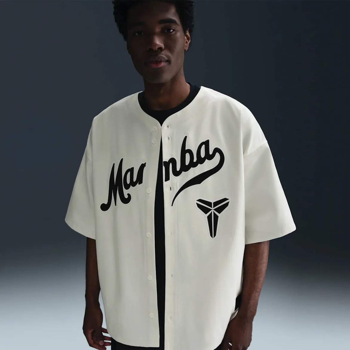 KOBE DETAILS BASEBALL JERSEY - WHITE / BLACK sold by Lapstone & Hammer