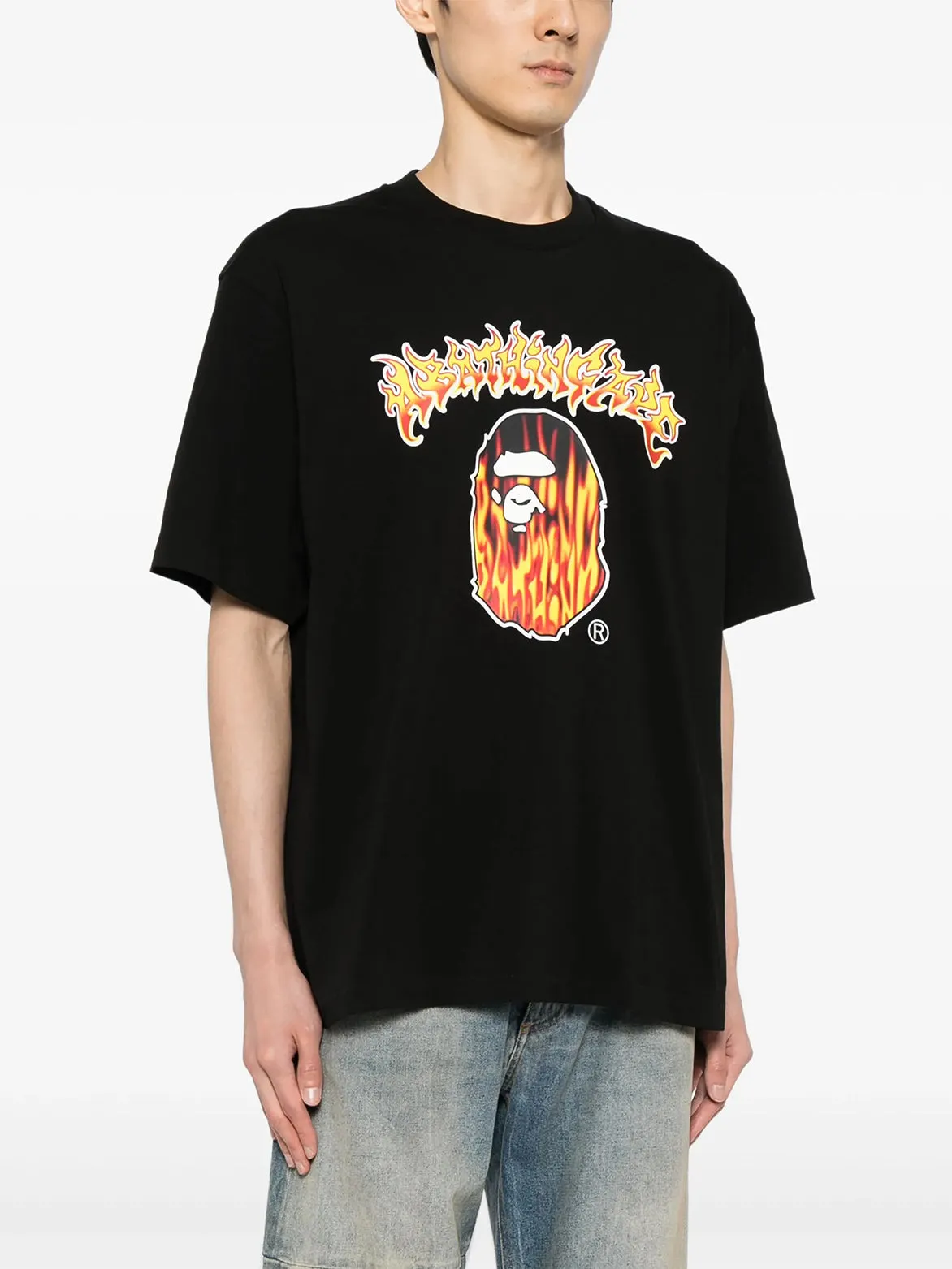 MAD FLAME APE HEAD RELAXED FIT TEE - BLACK sold by Lapstone & Hammer product image thumbnail 2