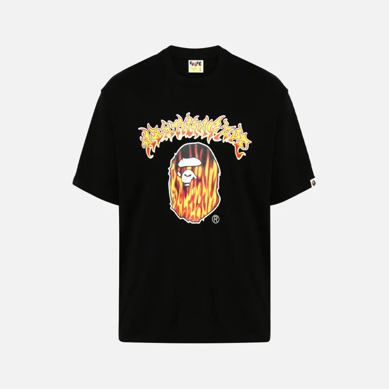 MAD FLAME APE HEAD RELAXED FIT TEE - BLACK sold by Lapstone & Hammer