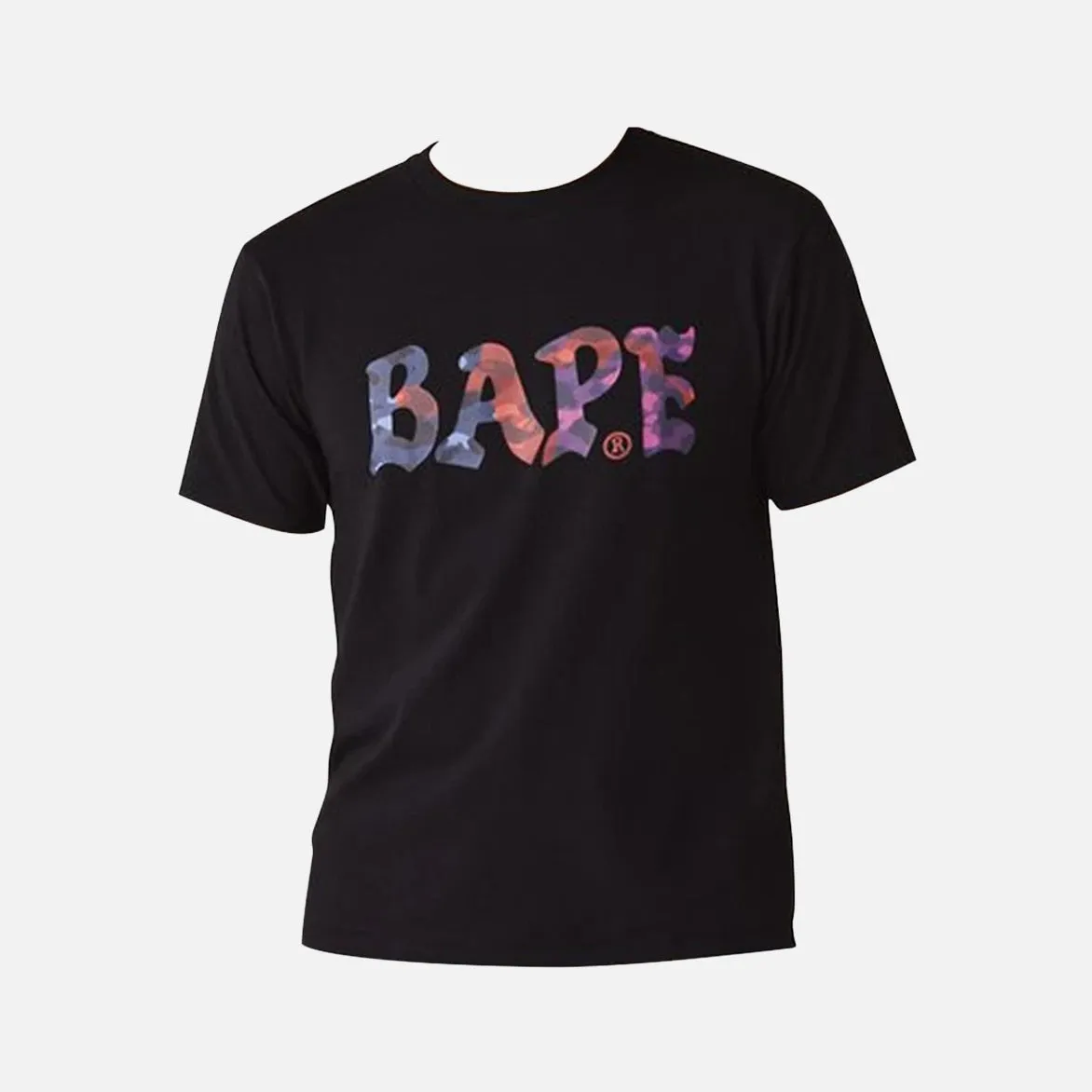 COLOR CAMO CRAZY BAPE LOGO TEE - BLACK sold by Lapstone & Hammer