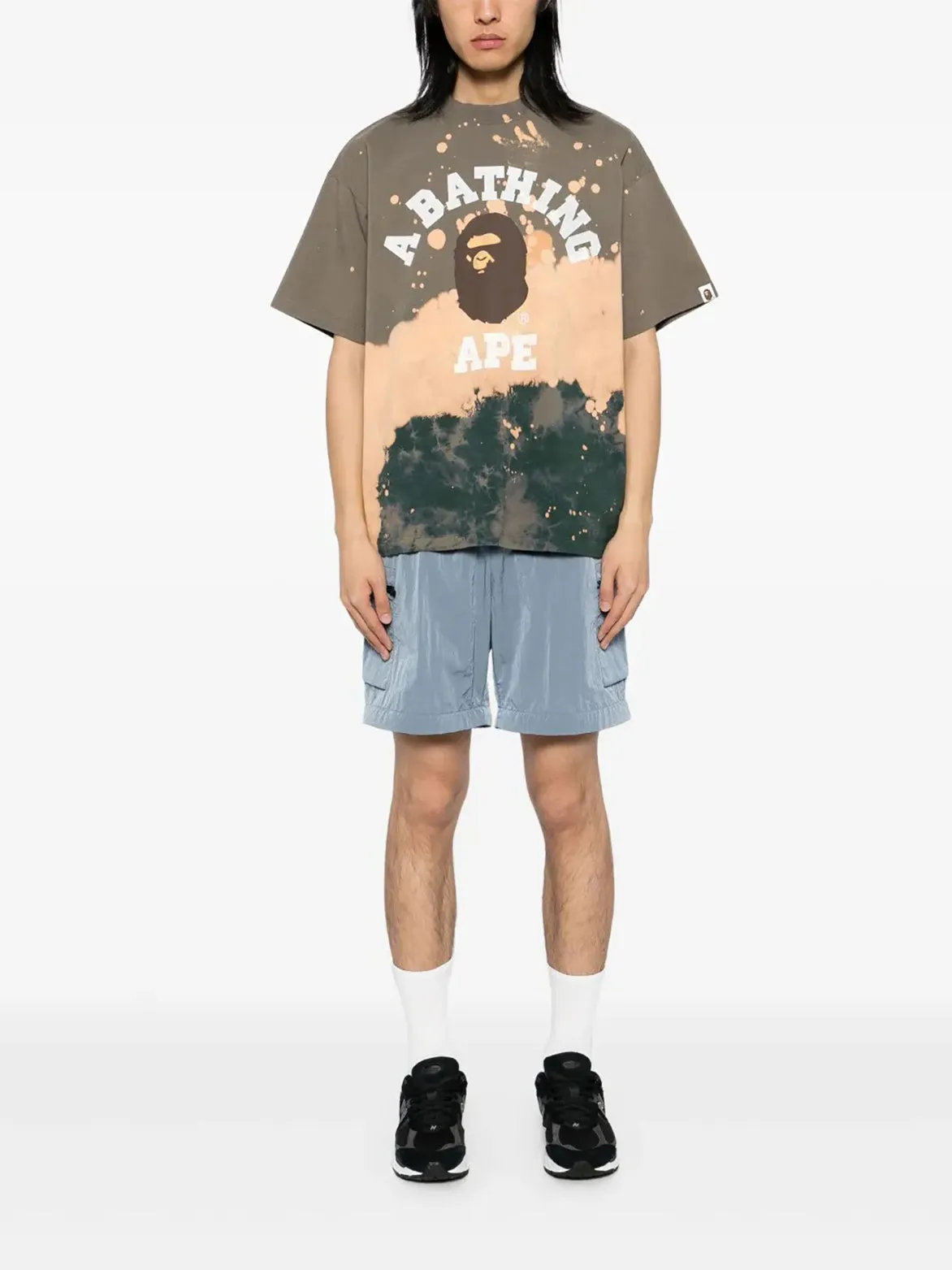 TIE DYE COLLEGE RELAXED FIT TEE - OLIVE GREEN sold by Lapstone & Hammer product image thumbnail 2