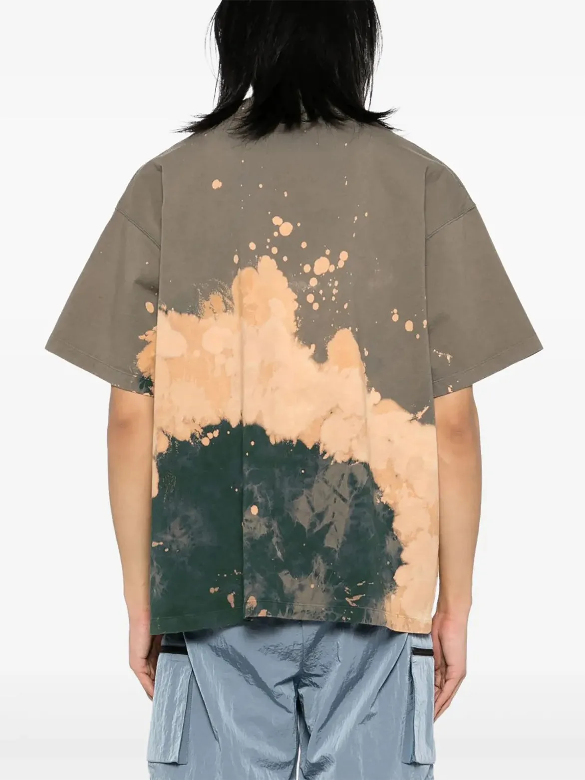 TIE DYE COLLEGE RELAXED FIT TEE - OLIVE GREEN sold by Lapstone & Hammer product image thumbnail 3