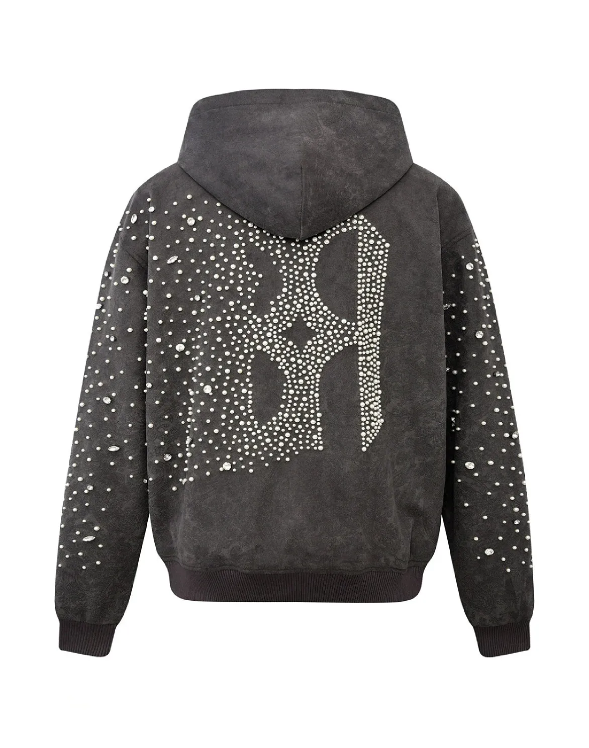 CASHEW BLOSSOM PEARL ZIPPER HOODIE - BLACK sold by Lapstone & Hammer product image thumbnail 2