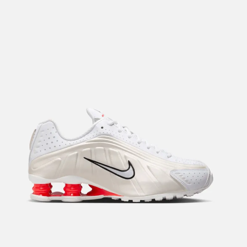 WMNS SHOX R4 - WHITE / PHANTOM / PICANTE RED sold by Lapstone & Hammer