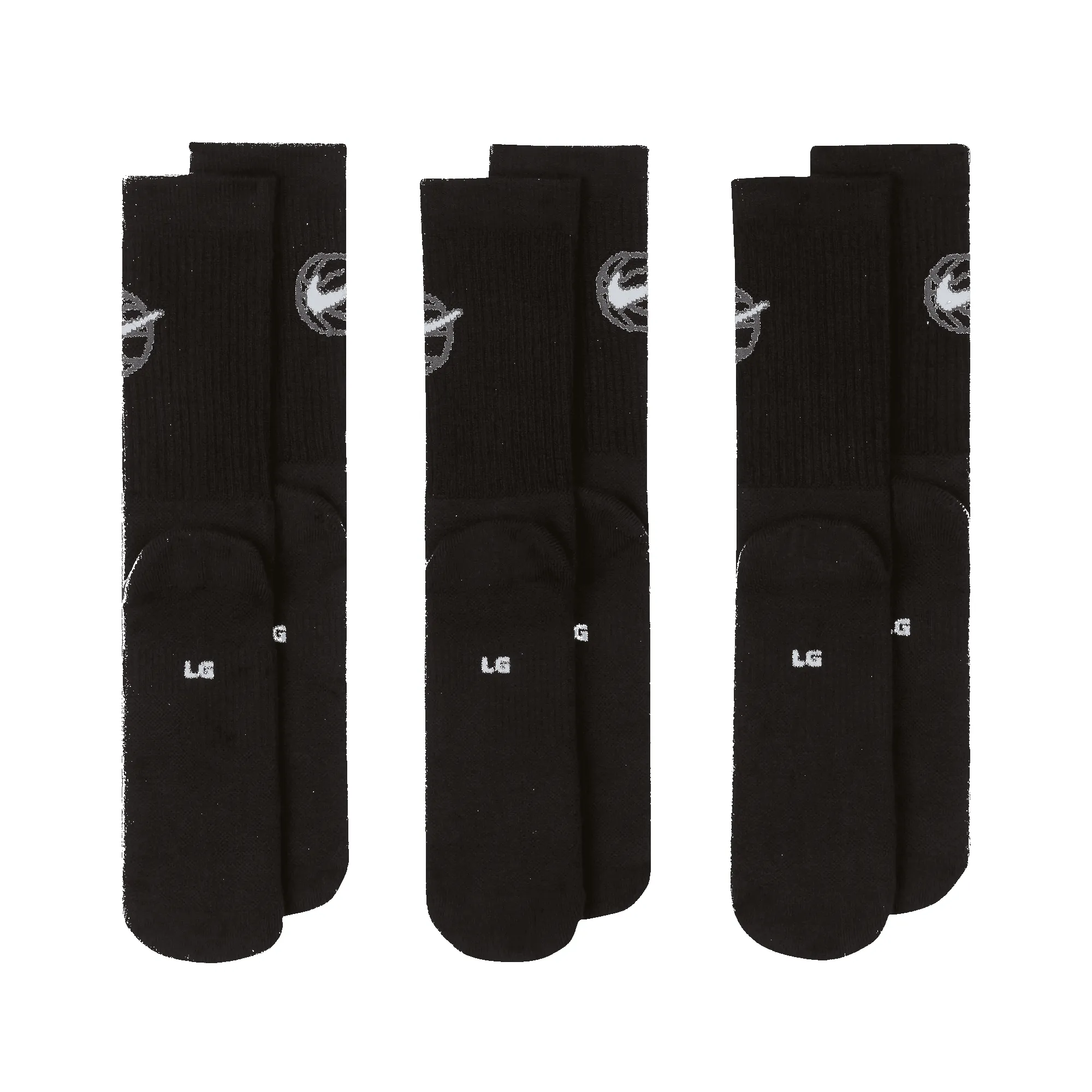 EVERYDAY CREW BASKETBALL SOCKS (3 PACK) - BLACK sold by Lapstone & Hammer product image thumbnail 4