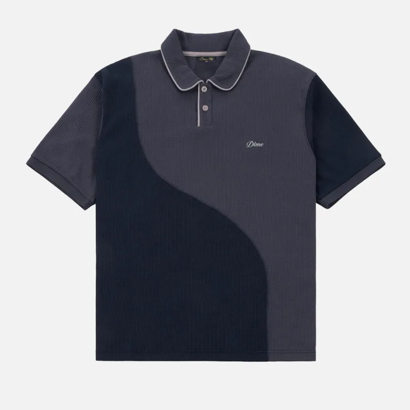 WAFFLE POLO - INDIGO sold by Lapstone & Hammer