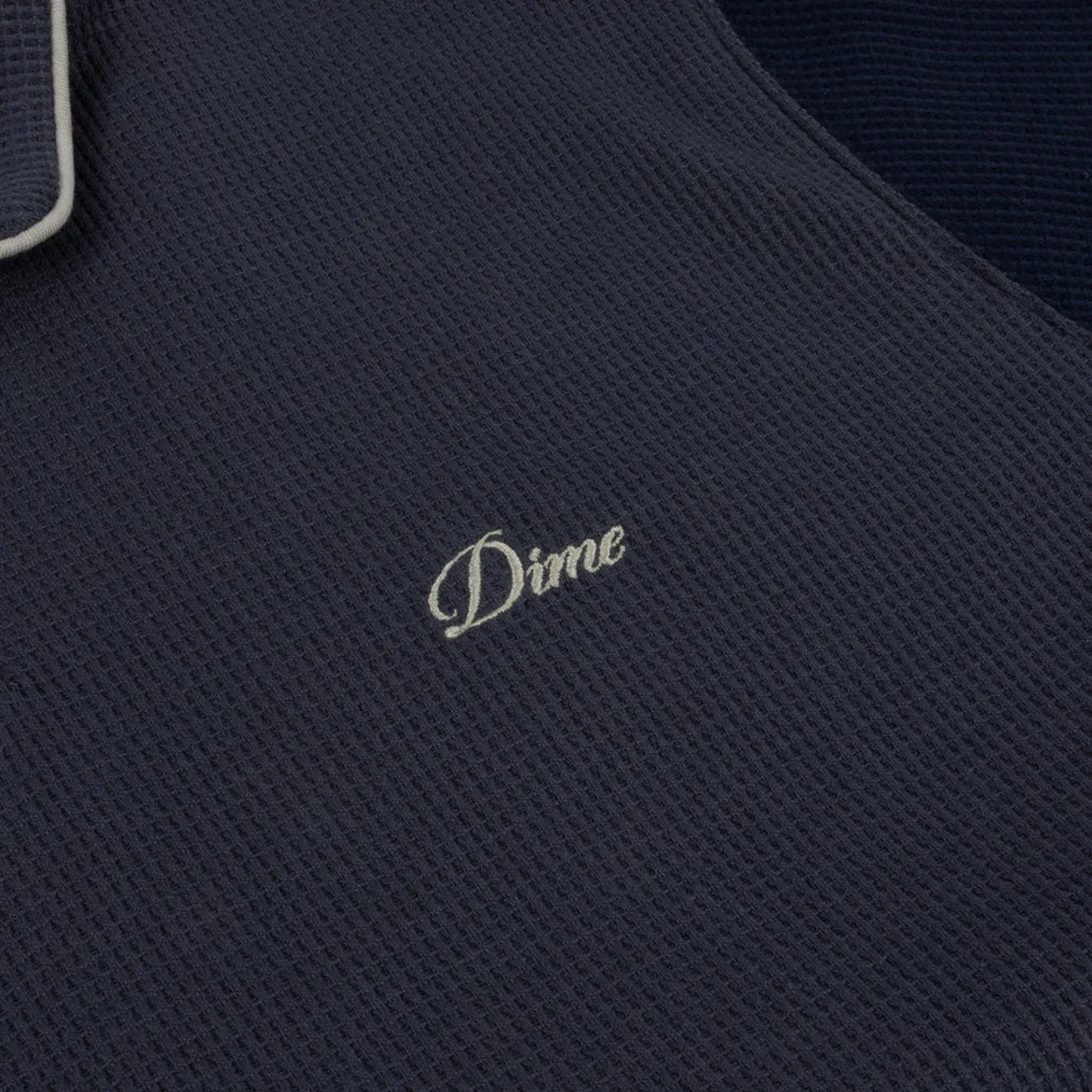 WAFFLE POLO - INDIGO sold by Lapstone & Hammer product image thumbnail 4