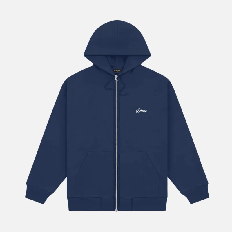CURSIVE ZIP HOODIE - NAVY sold by Lapstone & Hammer