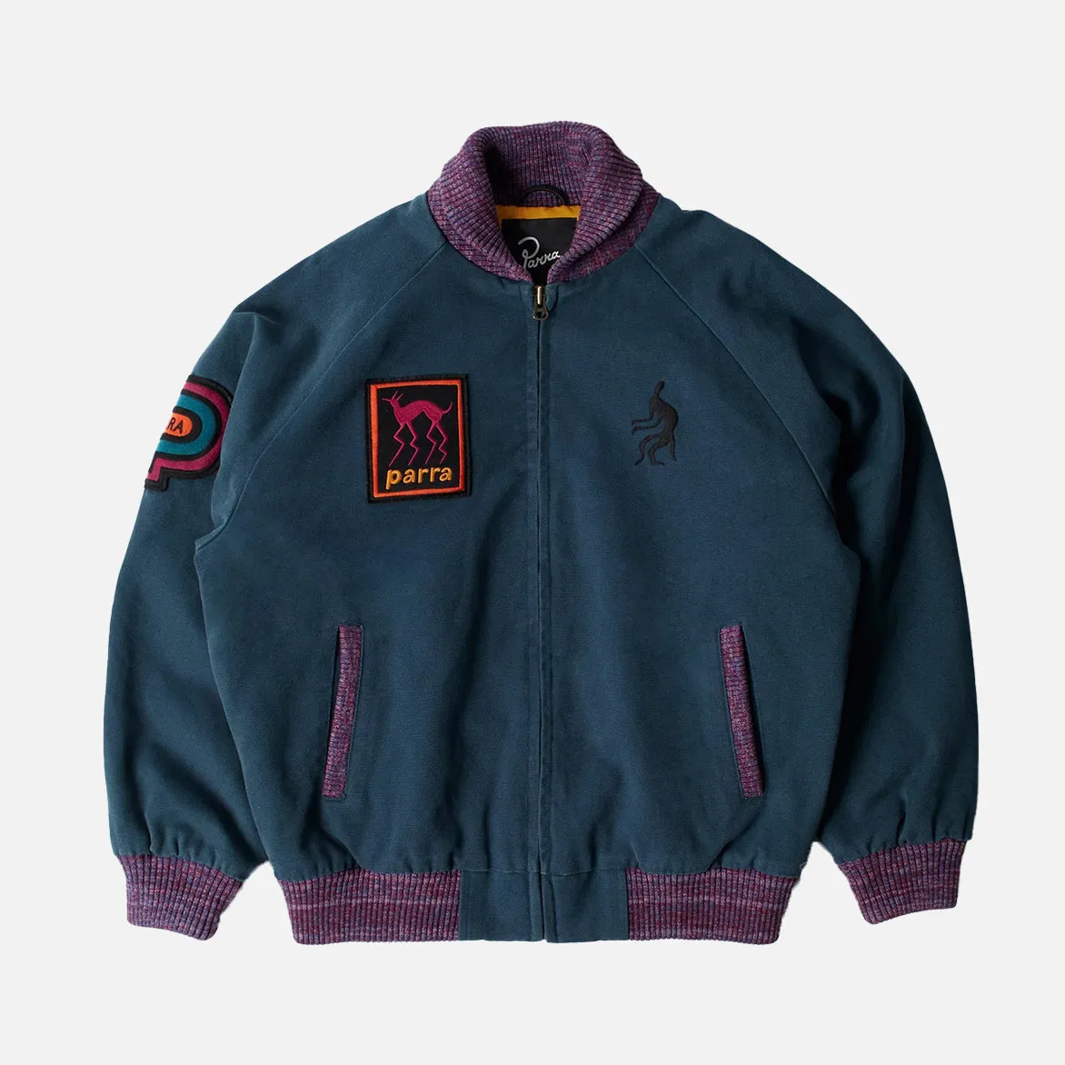 SKULL STALKER VARSITY JACKET - WASHED BLUE sold by Lapstone & Hammer