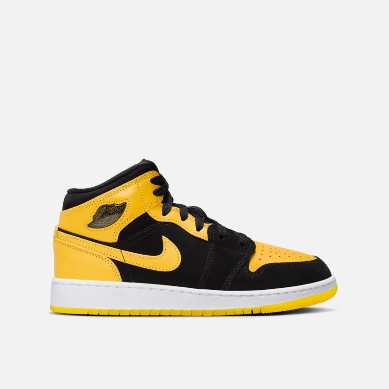 AIR JORDAN 1 MID SE (GS) "BLACK / VARSITY MAIZE" sold by Lapstone & Hammer