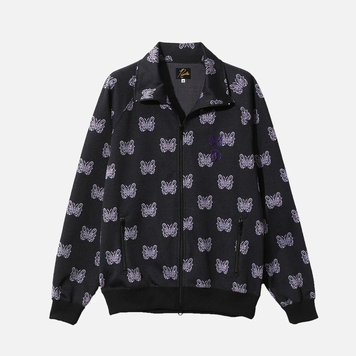 KAE TANAKA X NEEDLES TRACK JACKET POLY JACQUARD - BLACK sold by Lapstone & Hammer