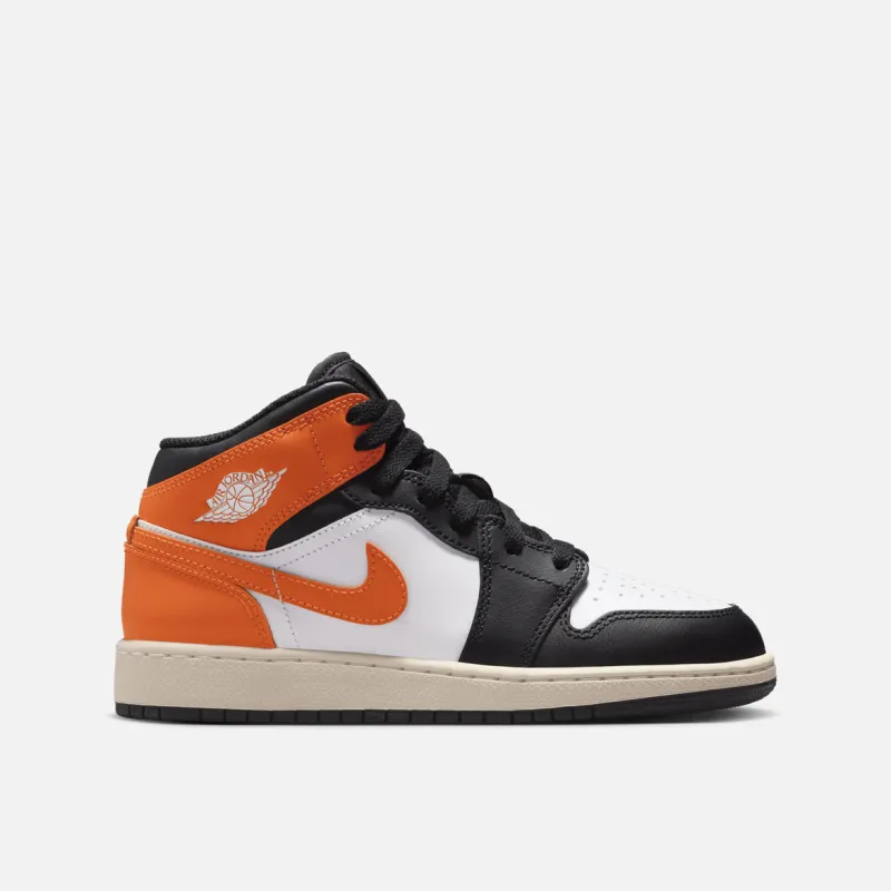 AIR JORDAN 1 MID (GS) - STARFISH / WHITE / BLACK sold by Lapstone & Hammer