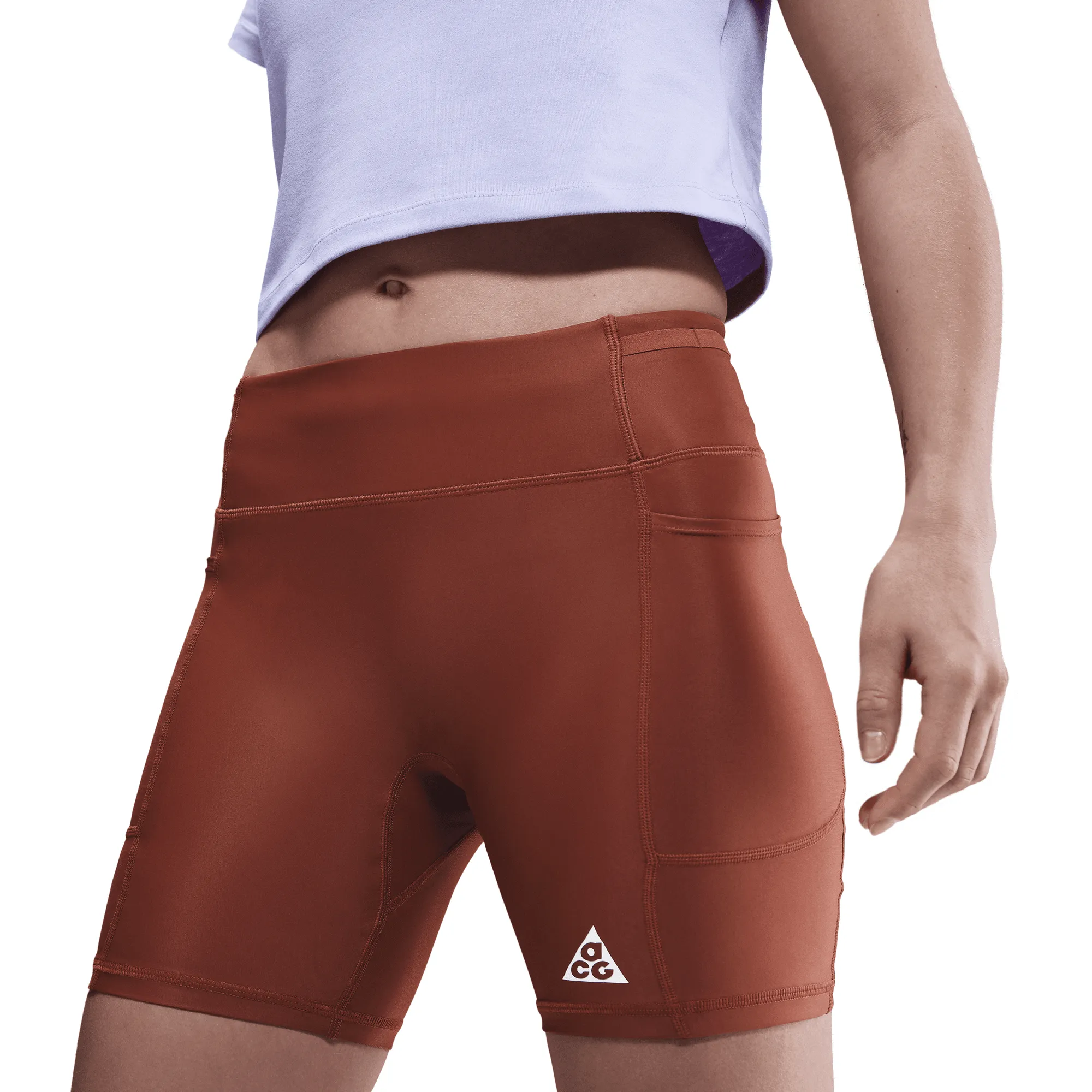 WMNS ACG DRI-FIT ADV MID-RISE 6" TREE FROG SHORTS - CINNAMON sold by Lapstone & Hammer