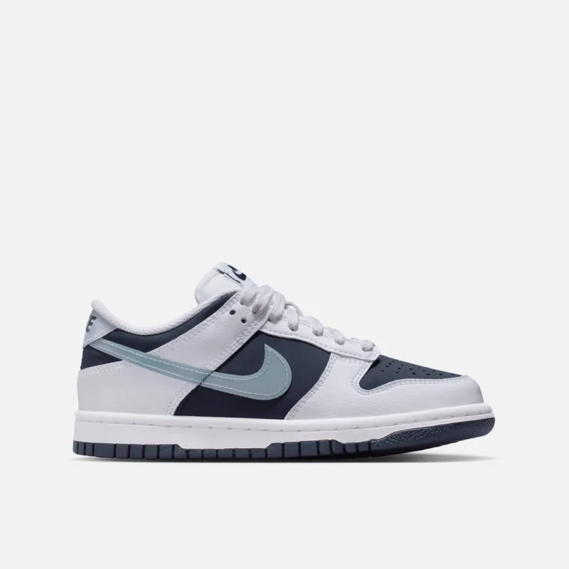 DUNK LOW (GS) - WHITE / LIGHT ARMORY BLUE sold by Lapstone & Hammer