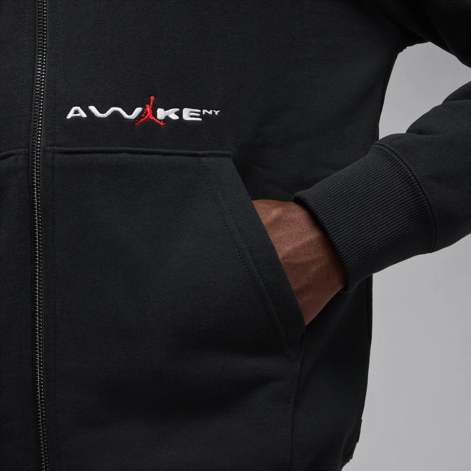 AWAKE NY X JORDAN FULL-ZIP HOODIE "BORO" - BLACK sold by Lapstone & Hammer product image thumbnail 4