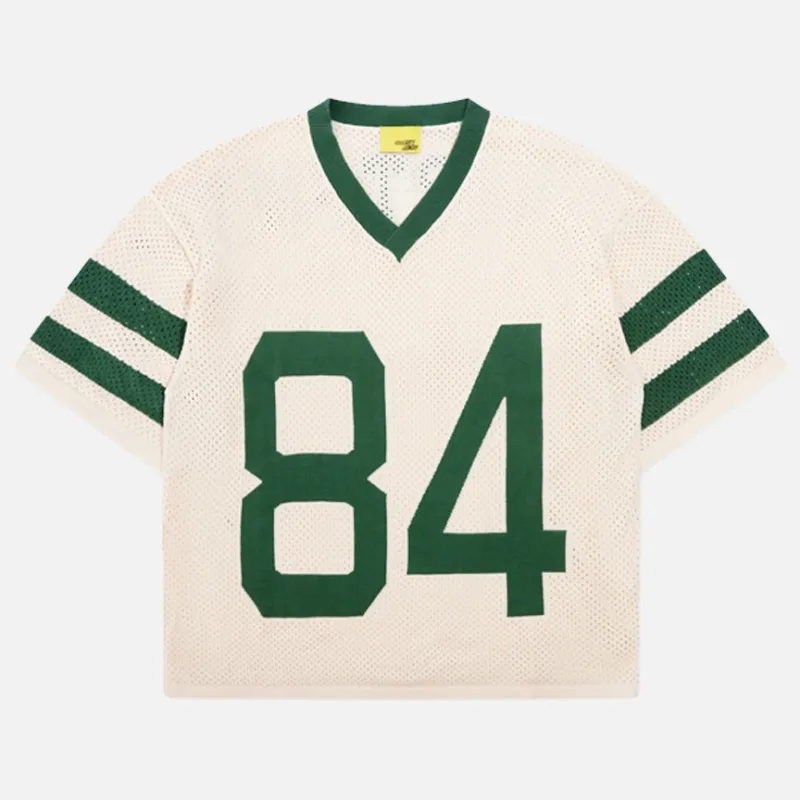 KNITTED MESH JERSEY - CREAM / GREEN sold by Lapstone & Hammer