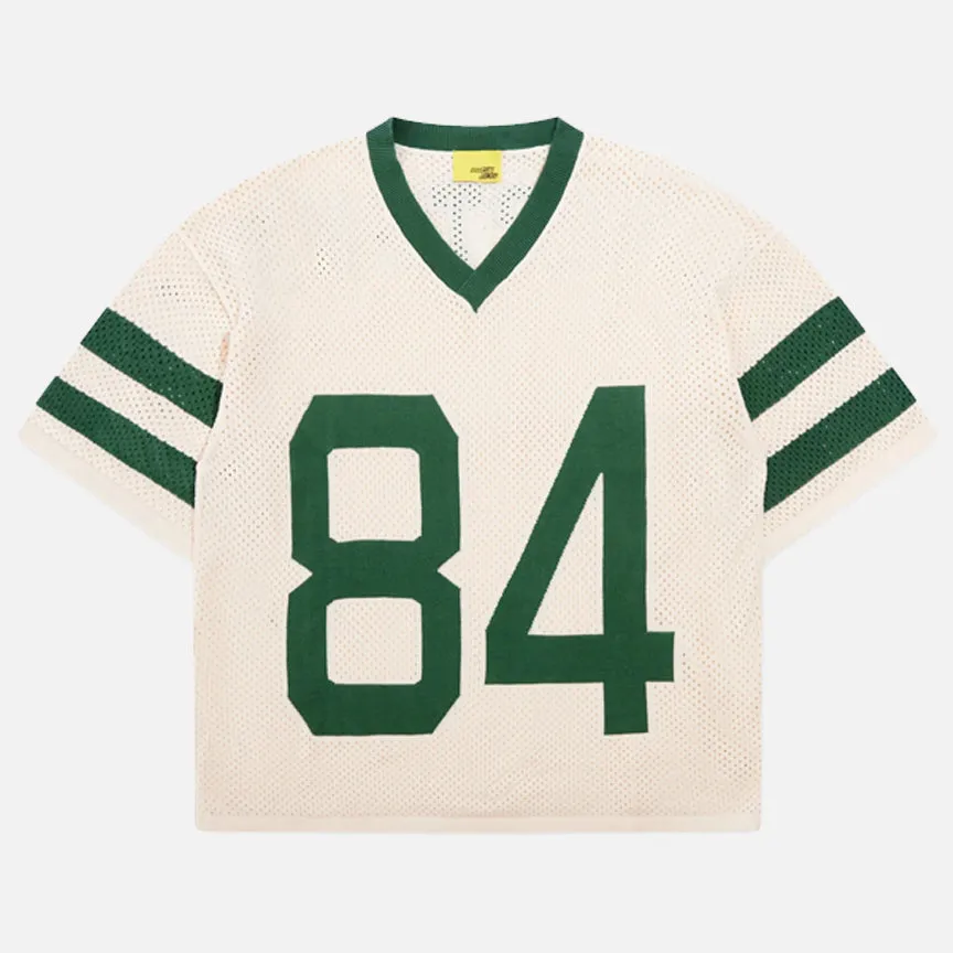 KNITTED MESH JERSEY - CREAM / GREEN sold by Lapstone & Hammer